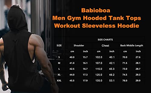 Babioboa Men's Loose Fit Running Hooded Tank Tops Basketball Cut Off Hoodie Sleeveless Workout Muscle Hoodies(Black X-Large)