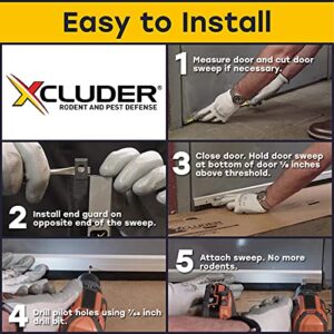 Xcluder 36" Versa-Line Door Sweep, Aluminum Cover – Seals Out Rodents and Pests, Easy to Install, Maximum Adjustability; Under-Door Seal; Rodent Proof Door Sweep