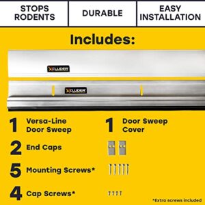 Xcluder 36" Versa-Line Door Sweep, Aluminum Cover – Seals Out Rodents and Pests, Easy to Install, Maximum Adjustability; Under-Door Seal; Rodent Proof Door Sweep