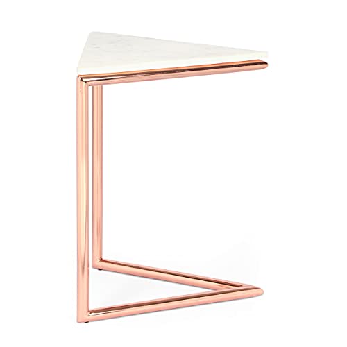 Christopher Knight Home Corral Side Table, Rose Gold + White