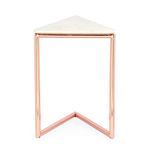 Christopher Knight Home Corral Side Table, Rose Gold + White