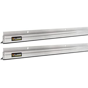 xcluder 36" low-profile door sweep, aluminum 2-pack – seals out rodents & pests, enhanced weather sealing, easy to install; door seal rodent guard; rodent proof door sweep