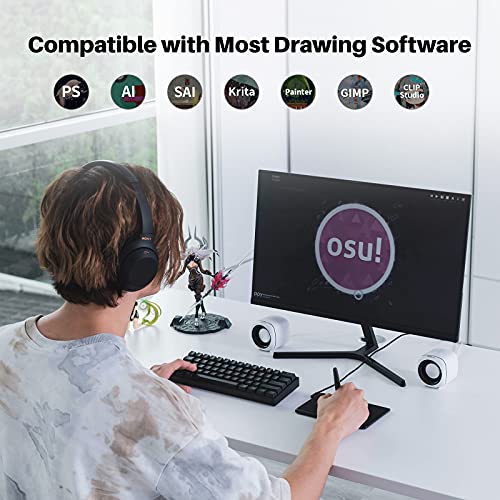 HUION H420X OSU Tablet Graphic Drawing with 8192 Levels Pressure Battery-free Stylus, 4.17x2.6 inch Digital Tablet Compatible with Window/Mac/Linux/Android for OSU Game, Online Teaching