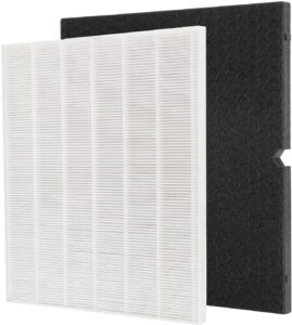 viewall 116130 replacement filter h replacement compatible with winix 5500-2 air purifier and models am80, hepa filters + activated carbon filter combo pack