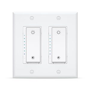 lesim smart wi-fi dimmer switch 2gang compatible with alexa and google assistant, single pole, needs neutral wire