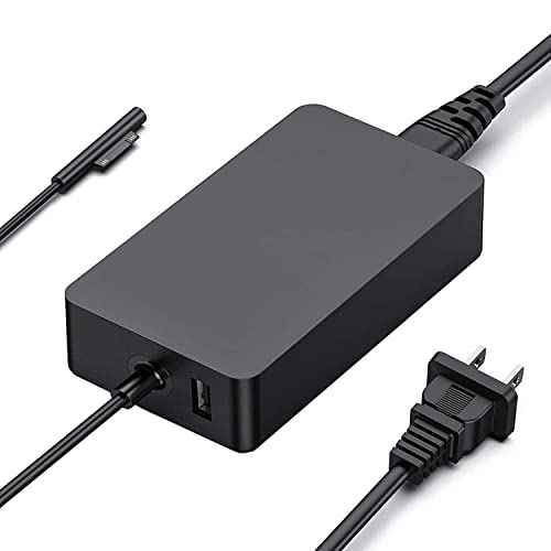 Surface Pro Charger, 15V 4A 65W Adapter Compatible with Microsoft Surface Laptop 1/2/3, New Surface Pro 7/6/5/4/3/X, Surface Go 1/2, Surface Book 1/2, Surface Laptop Go