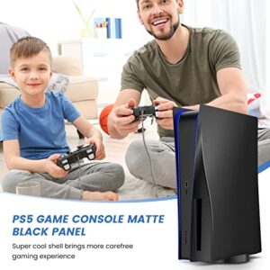 Black PS5 Faceplate Case Cover Customized PS5 Plate for Disc Playstation 5 Console Hard Shell Skin Replacement Cover Plates Matt Black Side Plate for Playstation 5