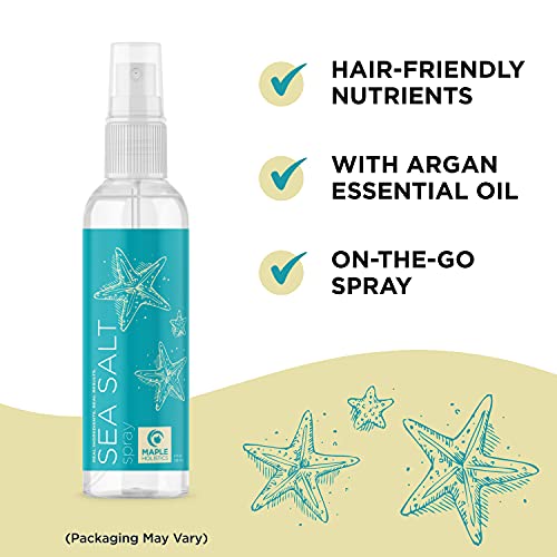 Volumizing Sea Salt Spray for Hair - Texturizing Beach Waves Spray & Hair Mist Curl Activator - Non Sticky Styling Beach Hair Spray for Men and Women with Nourishing Sea Kelp Extract and Argan Oil