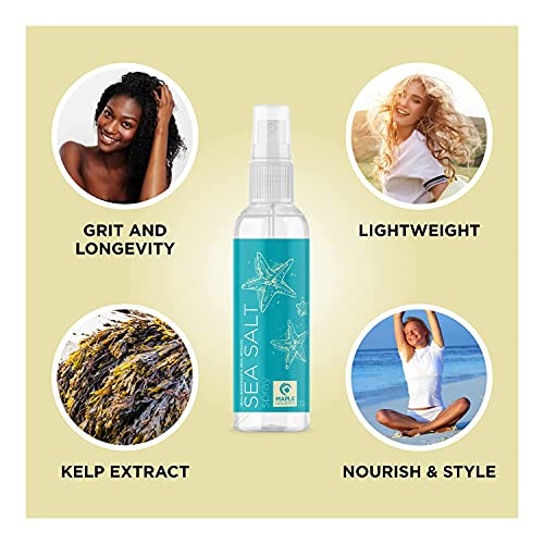 Volumizing Sea Salt Spray for Hair - Texturizing Beach Waves Spray & Hair Mist Curl Activator - Non Sticky Styling Beach Hair Spray for Men and Women with Nourishing Sea Kelp Extract and Argan Oil