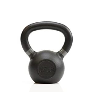 Tru Grit Fitness – Cast Iron Kettlebells – 15lb – Easy Grip Handle – Powder Coated - Home Gym or Office Strength Training Equipment