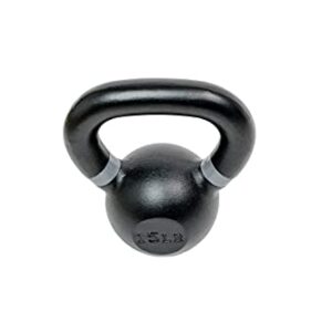 Tru Grit Fitness – Cast Iron Kettlebells – 15lb – Easy Grip Handle – Powder Coated - Home Gym or Office Strength Training Equipment