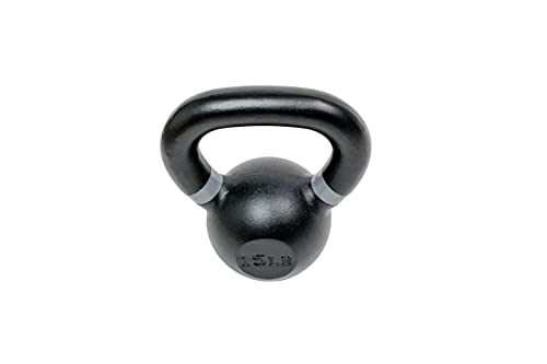 Tru Grit Fitness – Cast Iron Kettlebells – 15lb – Easy Grip Handle – Powder Coated - Home Gym or Office Strength Training Equipment