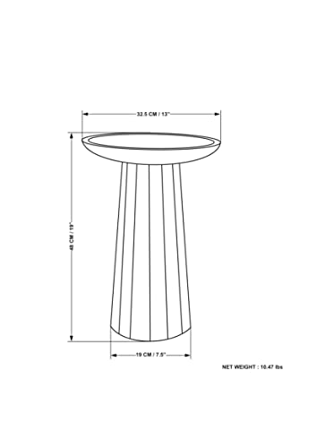 SIMPLIHOME Dayton SOLID MANGO WOOD 13 Inch Wide Round Wooden Accent Table in White Wash, Fully Assembled, For the Living Room and Bedroom