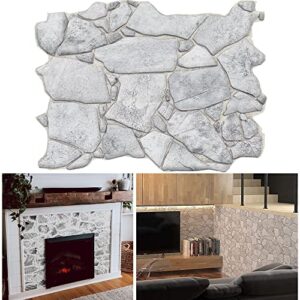 retro-art 3d wall panels, pack of 8, wild stone in grey, pvc, 17.5" x 23.75", cover 23.09 sq.ft. 562wg
