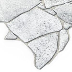 Retro-Art 3D Wall Panels, Pack of 8, Wild Stone in Grey, PVC, 17.5" x 23.75", Cover 23.09 sq.ft. 562WG