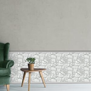 Retro-Art 3D Wall Panels, Pack of 8, Wild Stone in Grey, PVC, 17.5" x 23.75", Cover 23.09 sq.ft. 562WG