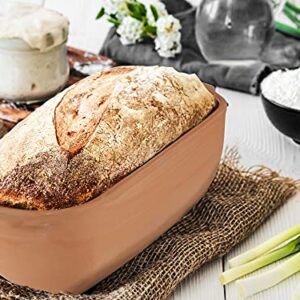 Eurita Clay Roaster, Non-Stick Bread Pan & Lid, Healthy Clay Pot Cooking, With Free Recipe Guide, 2 Quarts