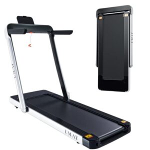 umay foldable portable treadmill for home office, 7.5 mph running & walking treadmill 300 lb capacity with bluetooth speaker & app control