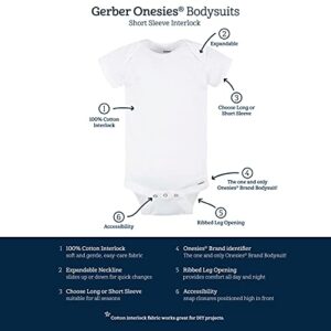 Gerber Baby 5 Pack Onesies Multi-Packs Bundle Interlock 180 gsm, Natural, 0-3 Months US