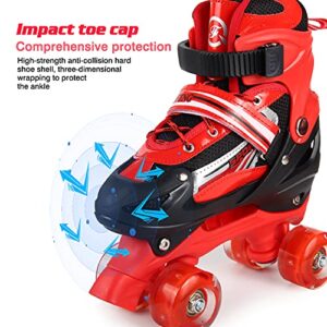 Perzcare Roller Skates for Girls/Boys, Kids Roller Skates for Children Outdoor Indoor Adjustable 4 Sizes with Light Up Wheels