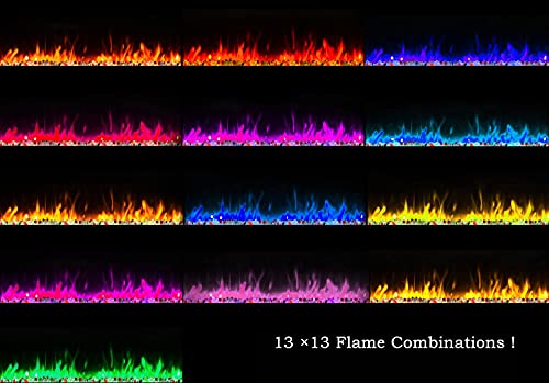 Cheerway 72 inch Wall Mounted &Recessed in Wall Electric Fireplace with Heater, Linear Wall Fireplace w/Thermostat, Adjustable Flame&Fuel Color, Remote & Touch Control w/Timer, 750W/1500W