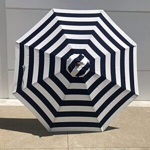 Formosa Covers 9ft Market Patio Umbrella Canopy - 8 Ribs Canopy Replacement in Navy Blue Cabana Stripe Suitable for (52-54 inch Rib Length) - 300D UV Protective and Water-resistant Patio Umbrella Top - Table Umbrella Replacement Canopy Cover