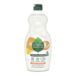 seventh generation liquid dish soap, clementine zest & lemongrass, tough on grease, 19 fl oz