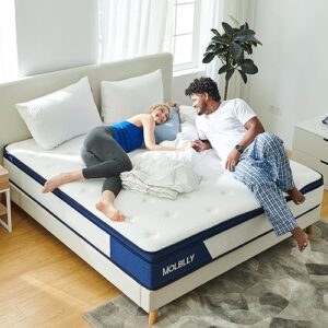 Molblly Full Mattress, 12 Inch Hybrid Mattress with Gel Memory Foam,Motion Isolation Individually Wrapped Pocket Coils Mattress,Pressure Relief,Back Pain Relief& Cooling Full Size Bed Mattress