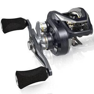 tempo resolute low profile baitcasting reels, super smooth fishing reel with 9+1 bb, 20 lbs carbon fiber drag,6.7oz ultralight baitcaster reels,5.6:1/6.6:1/7.3:1 gear ratio casting reel