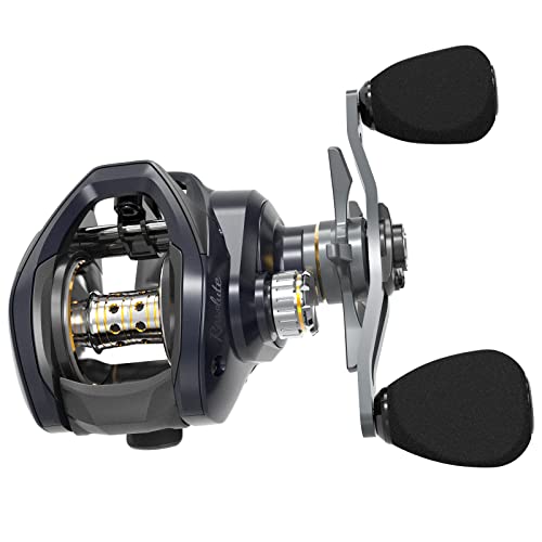 Tempo Resolute Low Profile Baitcasting Reels, Super Smooth Fishing Reel with 9+1 BB, 20 lbs Carbon Fiber Drag,6.7oz Ultralight Baitcaster Reels,5.6:1/6.6:1/7.3:1 Gear Ratio Casting Reel