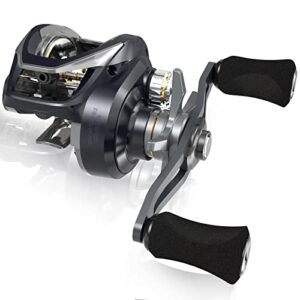 tempo resolute low profile baitcasting reels, super smooth fishing reel with 9+1 bb, 20 lbs carbon fiber drag,6.7oz ultralight baitcaster reels,5.6:1/6.6:1/7.3:1 gear ratio casting reel