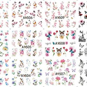 ZEJIANG 4 Sheets Cartoon Water Slide Nail Art Decals Water Transfer Nail Decals Sticker for Pretty Girl (B)