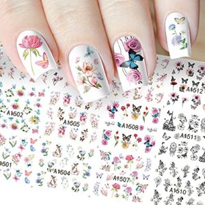 ZEJIANG 4 Sheets Cartoon Water Slide Nail Art Decals Water Transfer Nail Decals Sticker for Pretty Girl (B)