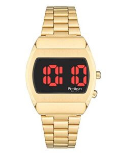 armitron sport men quartz sport watch with stainless steel strap, gold, 14 (model: 40/8475brgp)