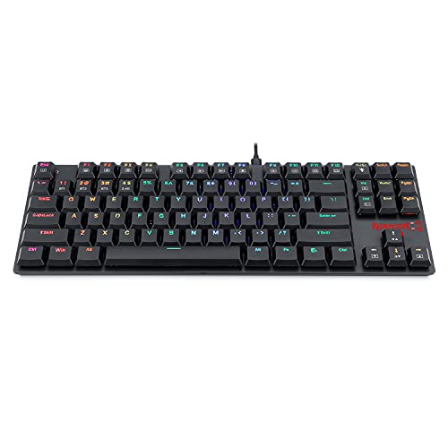 Redragon K607 Mechanical Gaming Keyboard, RGB LED Backlit, 87 Key Tenkeyless, Low Profile with Blue Switches for Windows PC Gaming (Wireless)