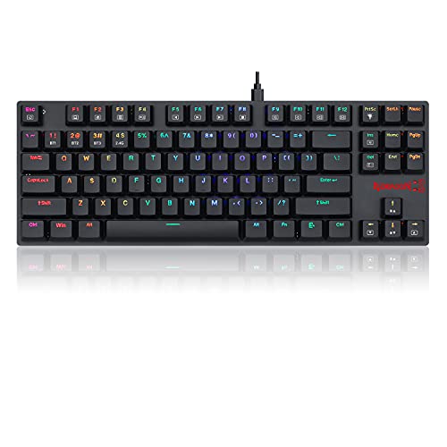 Redragon K607 Mechanical Gaming Keyboard, RGB LED Backlit, 87 Key Tenkeyless, Low Profile with Blue Switches for Windows PC Gaming (Wireless)