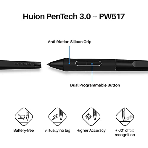 Wireless Drawing Tablet HUION Inspiroy Keydial KD200 Bluetooth Graphic Tablet with Keyboard Dial 5 Customized Express Keys Battery-Free Pen, 8.9x5.6 inch Art Tablet Compatible with Windows,Mac,Android