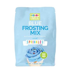 colorkitchen blue frosting mix with sprinkles – make frosting or icing from natural ingredients | artificial dye-free | gluten-free | non-gmo | vegan-friendly | plant-based