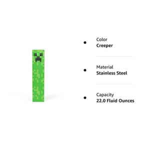 zak! Square Water Bottle, Minecraft Creeper - 22 oz - Durable, BPA-Free Plastic - Dishwasher Safe