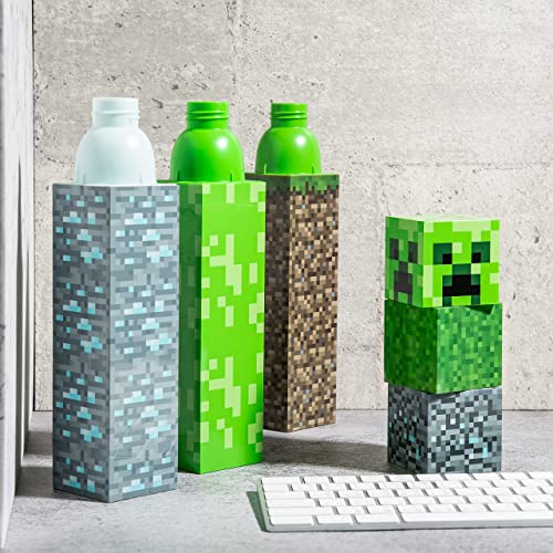 zak! Square Water Bottle, Minecraft Creeper - 22 oz - Durable, BPA-Free Plastic - Dishwasher Safe