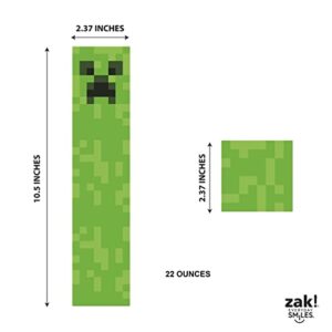 zak! Square Water Bottle, Minecraft Creeper - 22 oz - Durable, BPA-Free Plastic - Dishwasher Safe