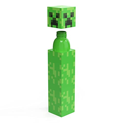 zak! Square Water Bottle, Minecraft Creeper - 22 oz - Durable, BPA-Free Plastic - Dishwasher Safe