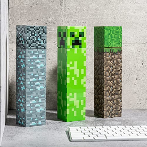 zak! Square Water Bottle, Minecraft Creeper - 22 oz - Durable, BPA-Free Plastic - Dishwasher Safe