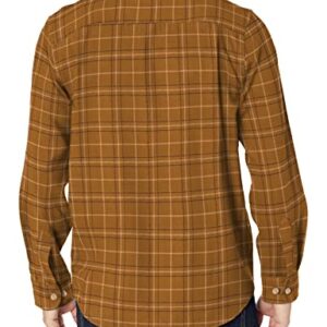 Pendleton Men's Long Sleeve Merino Lodge Shirt, Bronze Windowpane, Medium