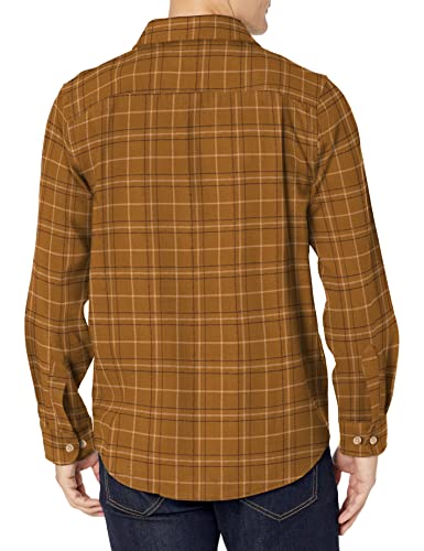 Pendleton Men's Long Sleeve Merino Lodge Shirt, Bronze Windowpane, Medium