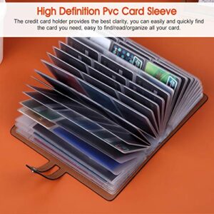 YueJin RFID Credit Card Holder,Large Capacity Storage Credit Card Book Case for Men and Women,Leather Business Card Organizer with 95 Card Slots (black)