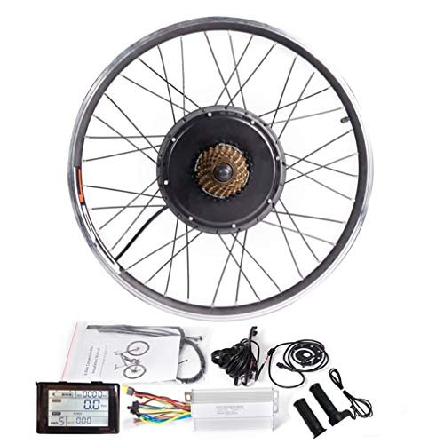 CSCbike MTB E-Bike Conversion Kit 36V 48V Mountain Electric Bicycle Rear Wheel Conversion Parts with SW900 Display Controller PAS Brake Lever(48v1500w, 29in(700c))