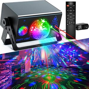 Party Lights Disco Ball Light, Sound Activated DJ Disco Light LED Stage Lights Strobe Lights with Remote Control for Parties Indoor Birthday Gift Bar Club Christmas Halloween Wedding Home Decorations