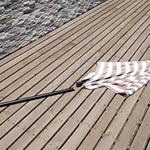 SSZY Patio Umbrella Portable White and Light Brown Striped Pool Patio Umbrella, Rectangle Outside/Beach/Market Table Umbrella, Garden Umbrella Parasol