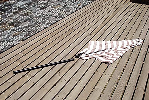 SSZY Patio Umbrella Portable White and Light Brown Striped Pool Patio Umbrella, Rectangle Outside/Beach/Market Table Umbrella, Garden Umbrella Parasol